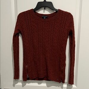 American Eagle Outfitters Brick Red Cable Knit Sweater
